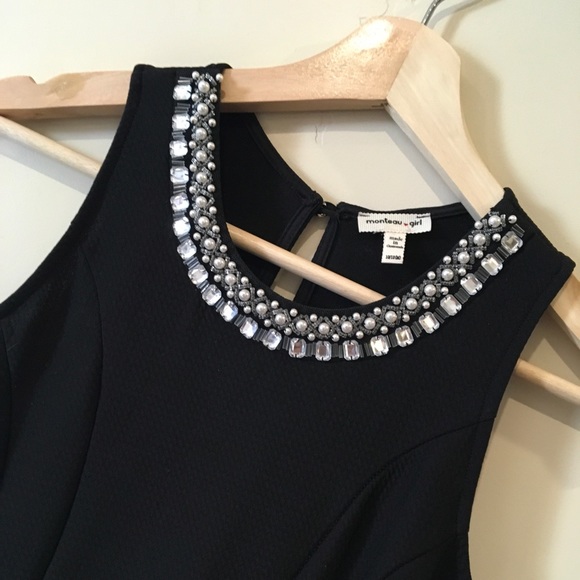 Classy little black dress!  Monteau Girl ~ sz 10-12 - Picture 4 of 9